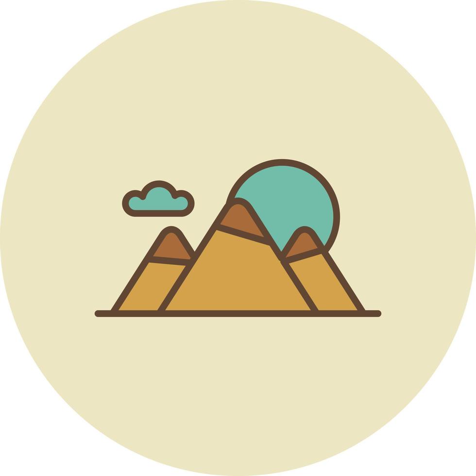 montañas llenas retro vector