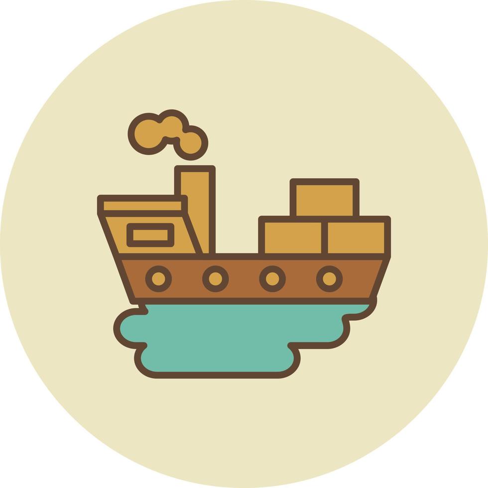 Ship Pollution Filled Retro vector