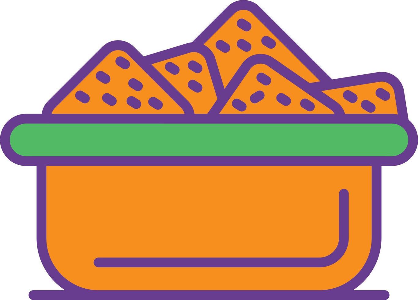 Nachos Line Filled Two Color vector