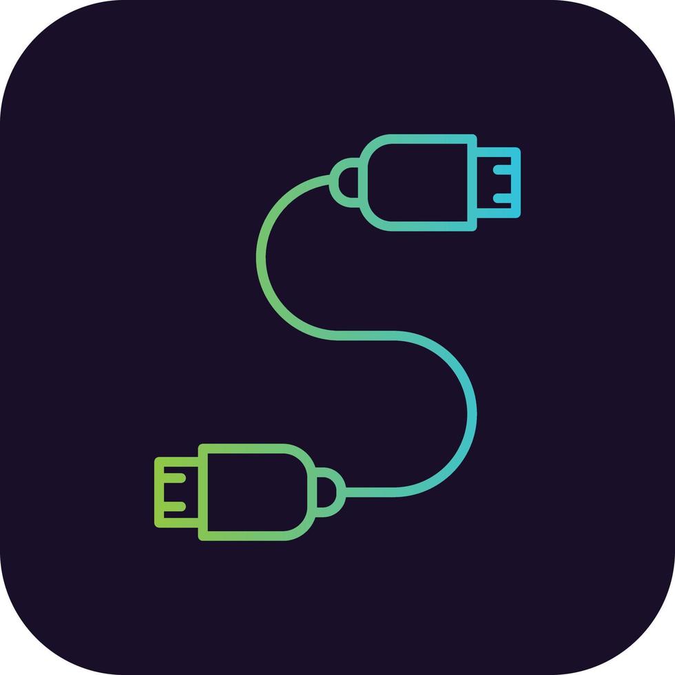 Usb Cable Gradient Icon vector