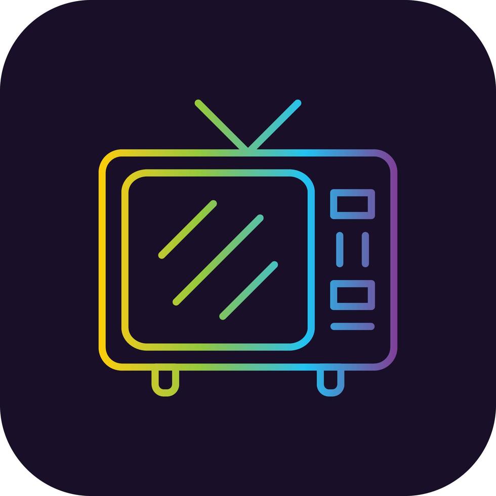 icono de gradiente de televisión vector