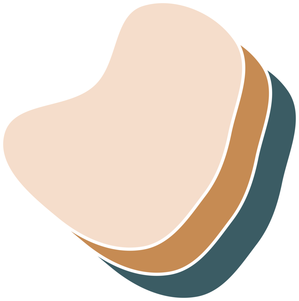 Organic abstract shape delicate colorful png