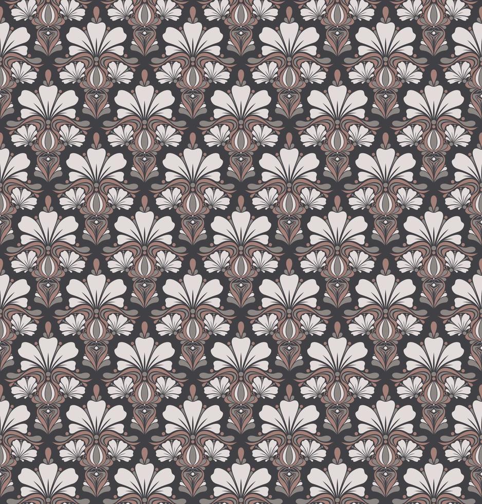 DIRTY PINK SEAMLESS VECTOR BACKGROUND IN ART NOUVEAU STYLE WITH A BOUQUET OF WHITE FLOWERS