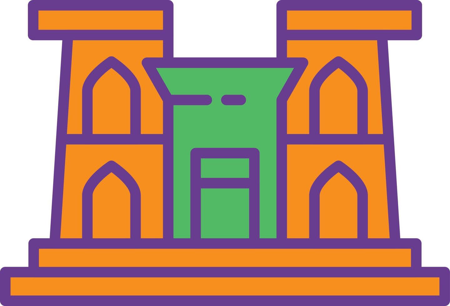 Luxor Temple Line Filled Two Color vector