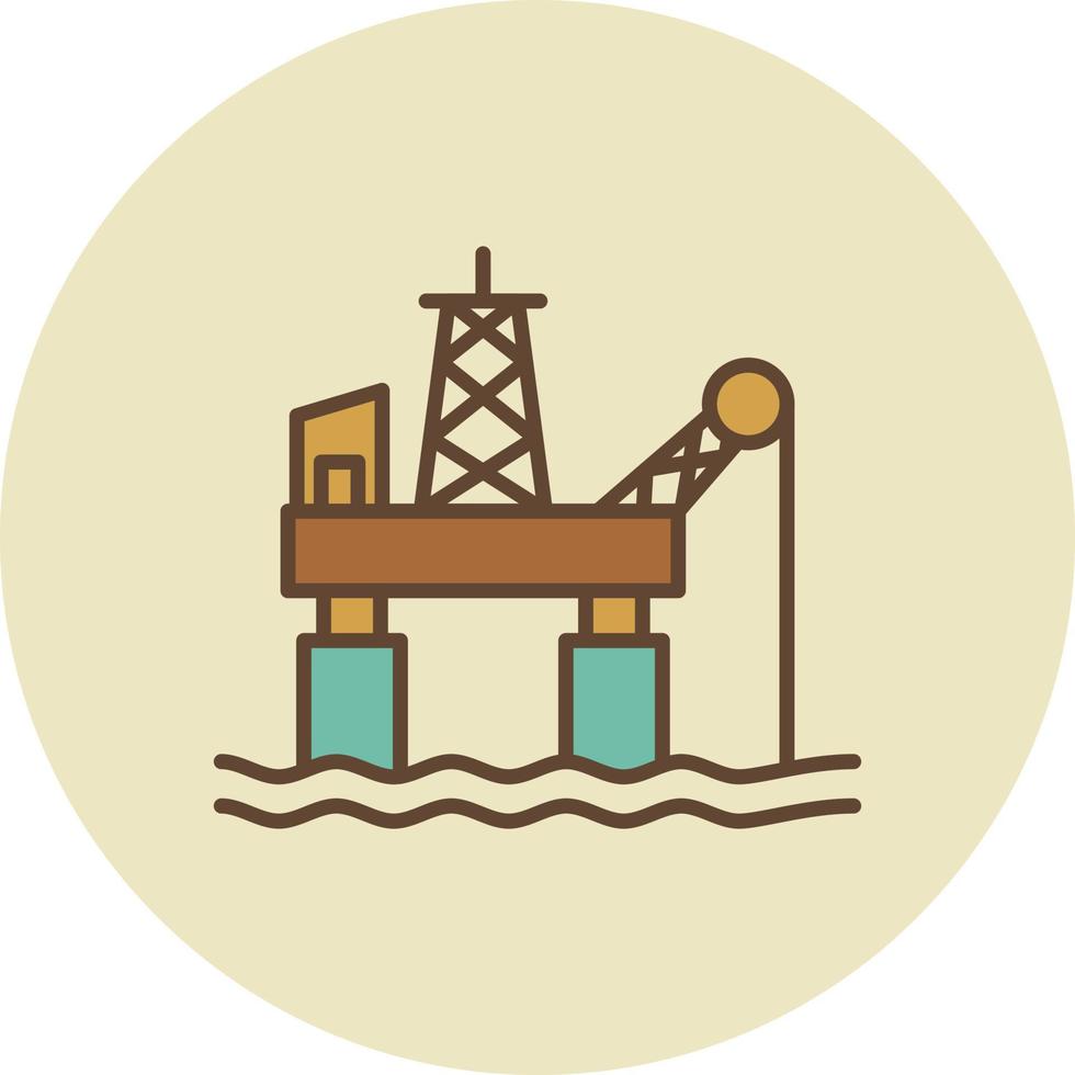 Oil Platform Filled Retro vector