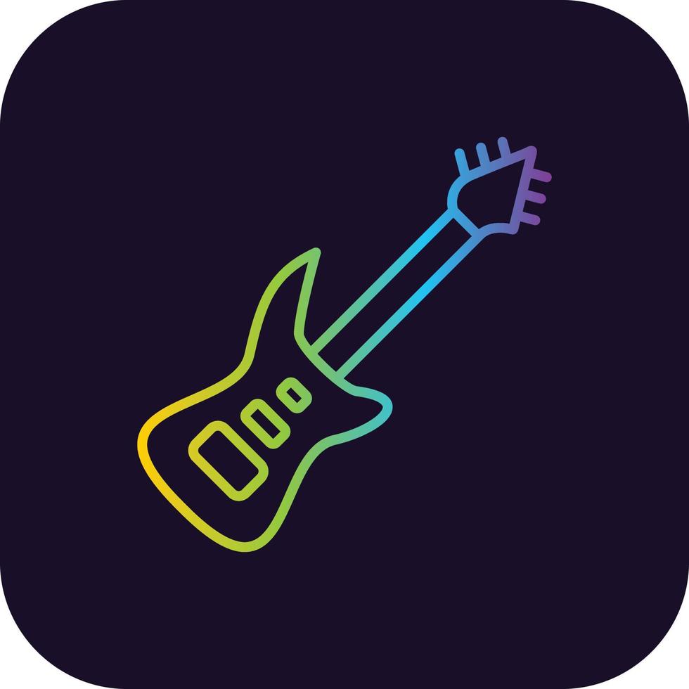 Electric Guitar Gradient Icon vector