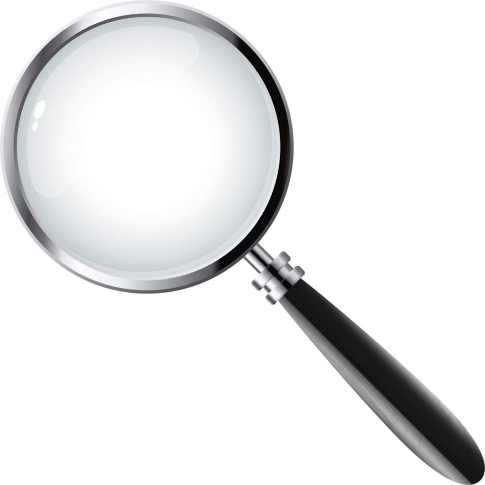 Realistic magnifying glass clip art png