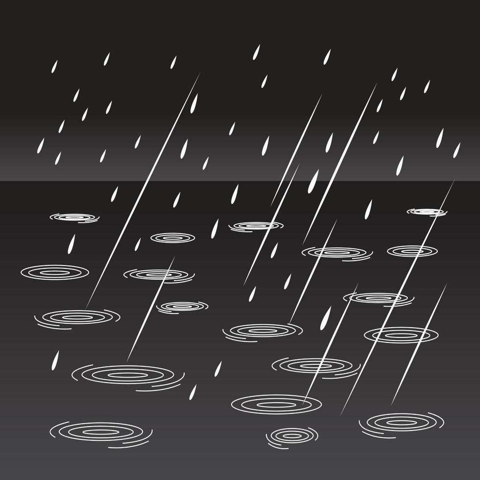 Rainy weather on street, vector design