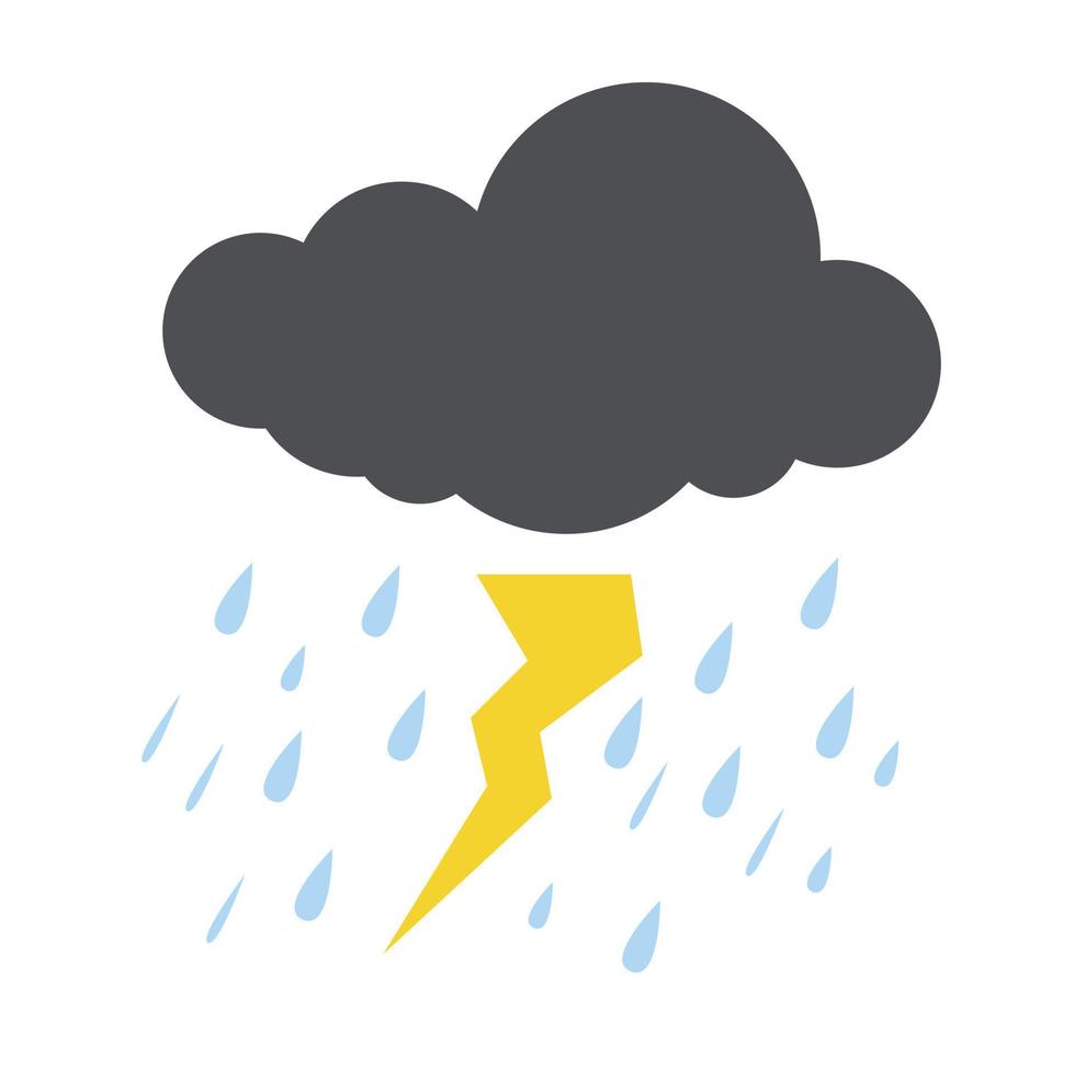 lightning rain clouds , storm icon vector