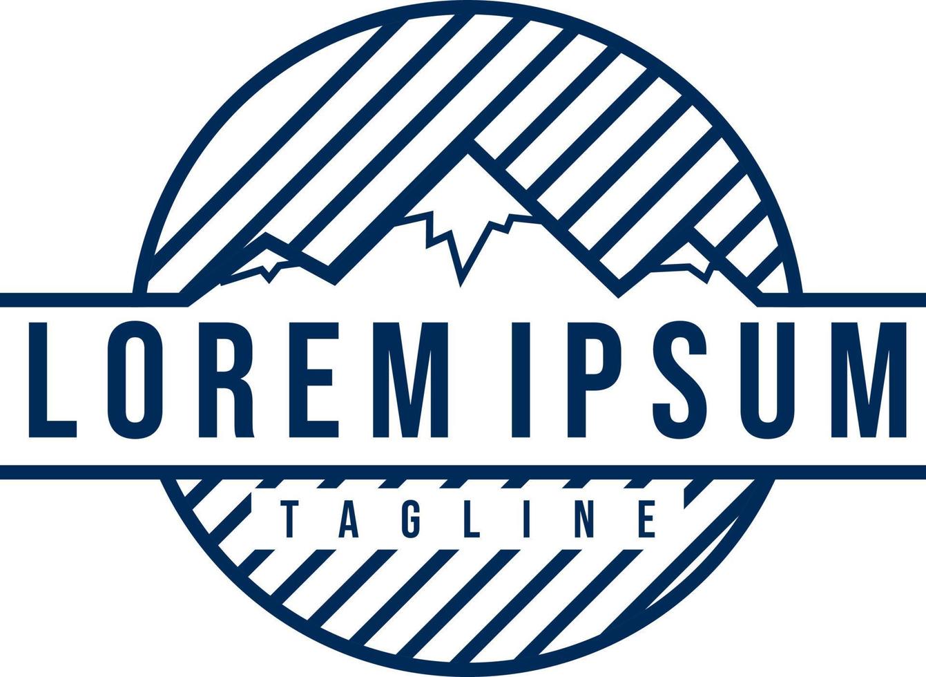 simple concept mountain outline logo vector