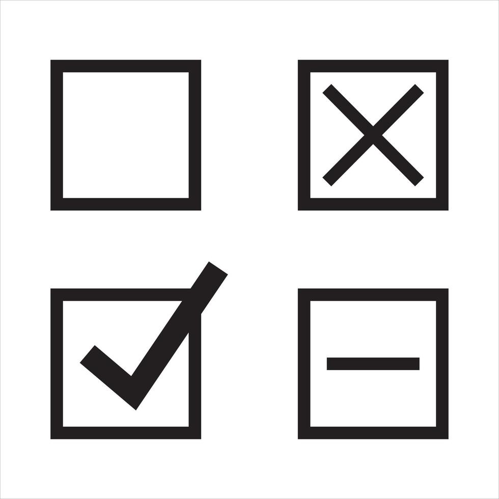 Checkbox icon set. Flat graphic design. Symbol on white background. Vector illustration.