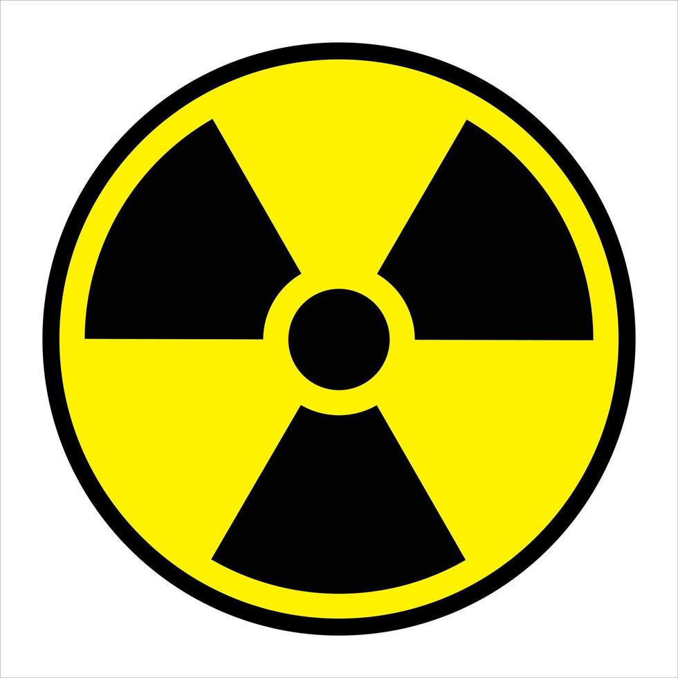 Radiation sign icon. Flat graphic design. Symbol on white background. Vector illustration.