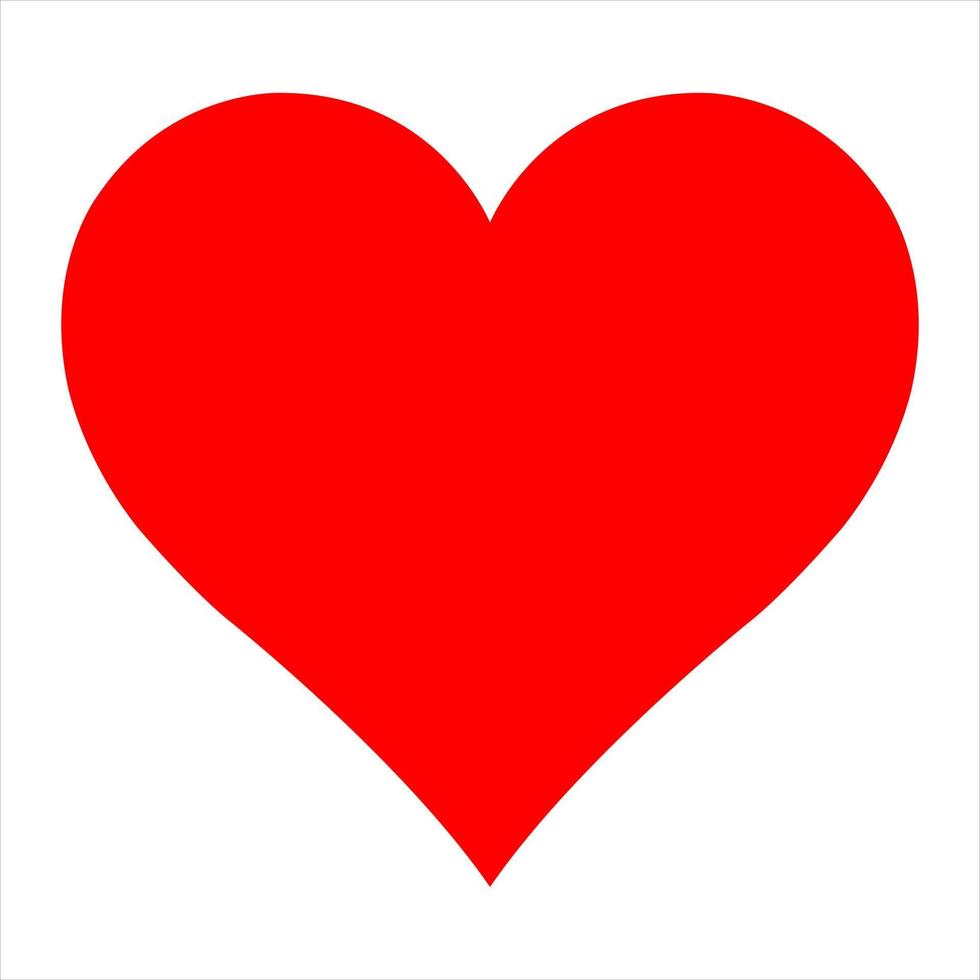 Red heart icon. Flat graphic design. Symbol on white background. Vector  illustration. 9876518 Vector Art at Vecteezy