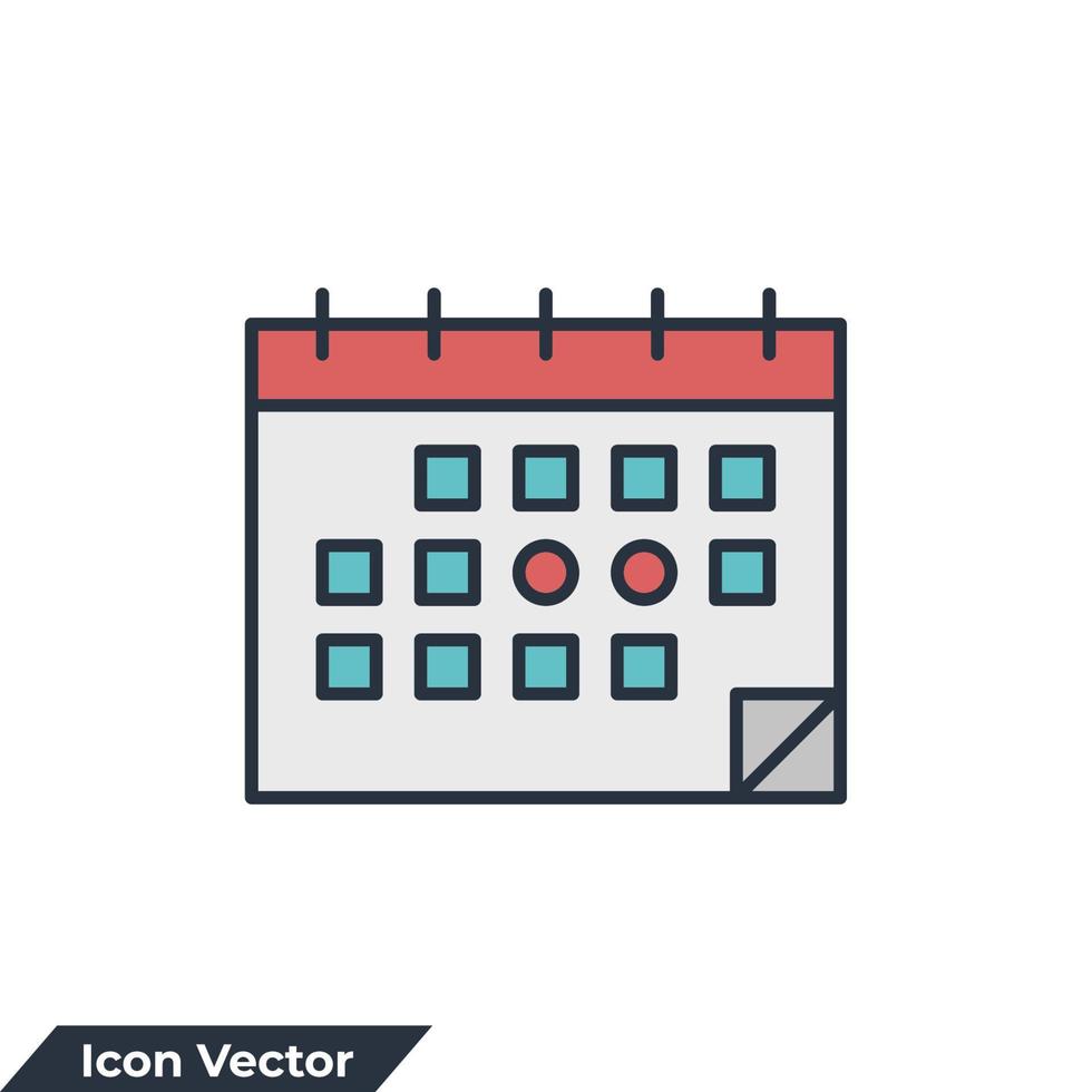 ilustración de vector de logotipo de icono de calendario. plantilla de símbolo de gestión del tiempo para la colección de diseño gráfico y web