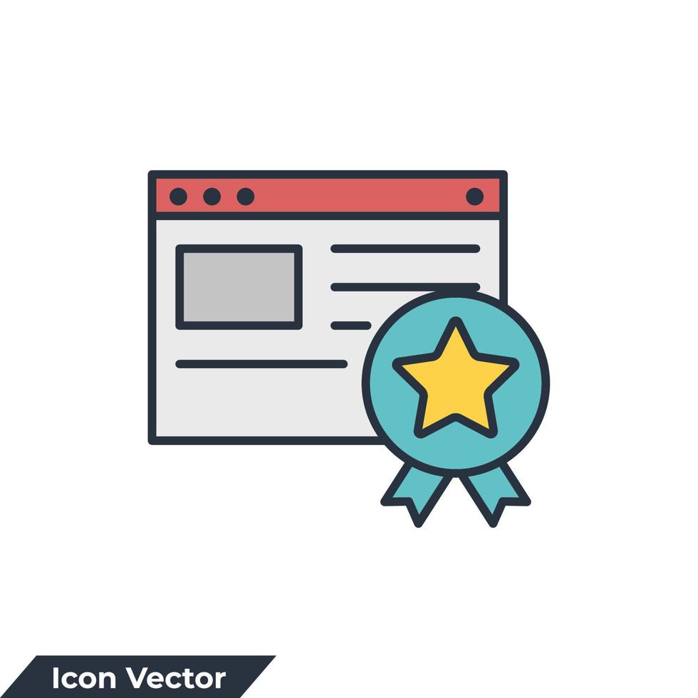 page rank icon logo vector illustration. SEO Services symbol template for graphic and web design collection