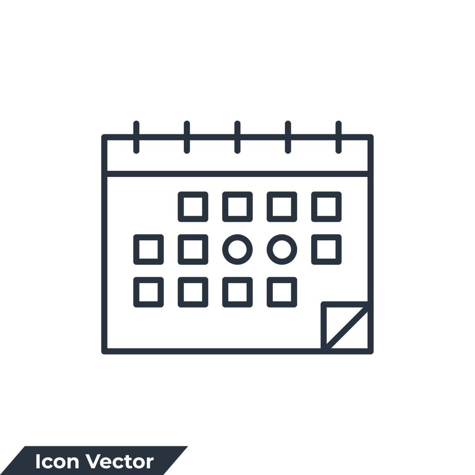 ilustración de vector de logotipo de icono de calendario. plantilla de símbolo de gestión del tiempo para la colección de diseño gráfico y web