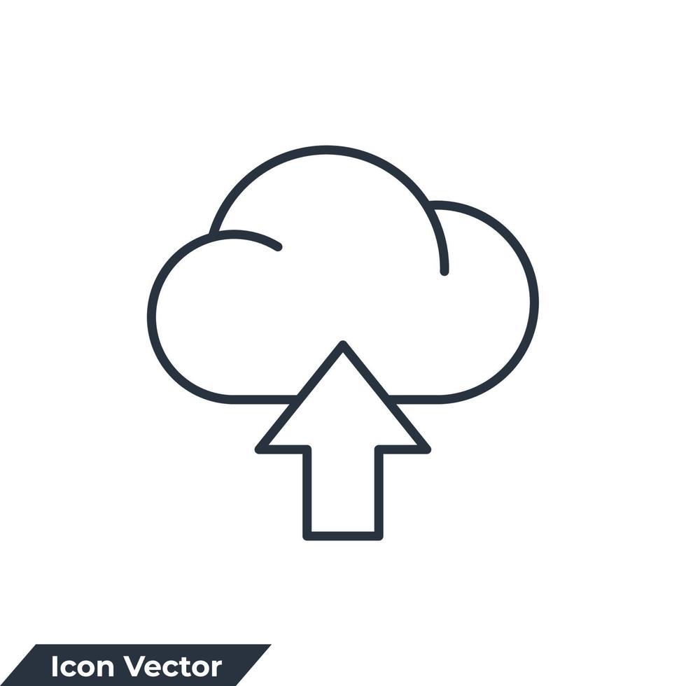 upload icon logo vector illustration. cloud and arrow upload symbol template for graphic and web design collection