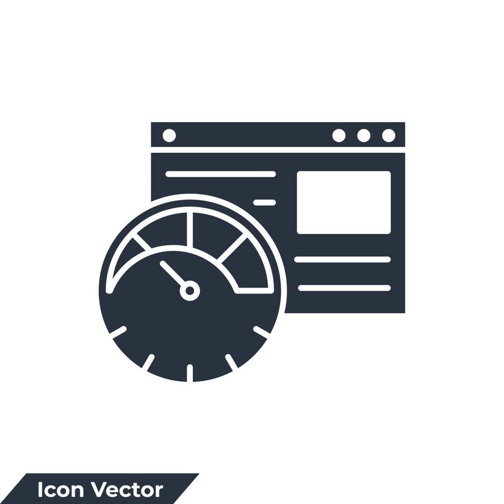 Ilustración de vector de logotipo de icono de velocidad de página. plantilla de símbolo de optimización de sitio web para la colección de diseño gráfico y web