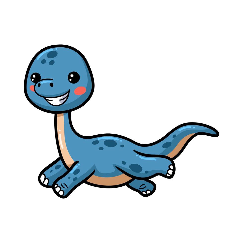 Cute little dinosaur cartoon jumping vector