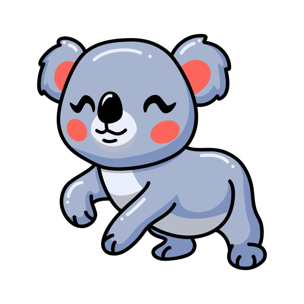 Cute happy baby koala cartoon vector