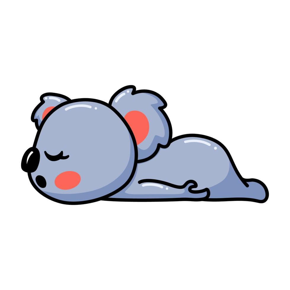 lindo bebé koala dibujos animados durmiendo vector