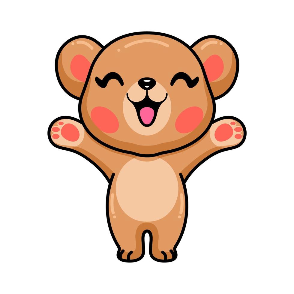 Happy baby brown bear cartoon vector