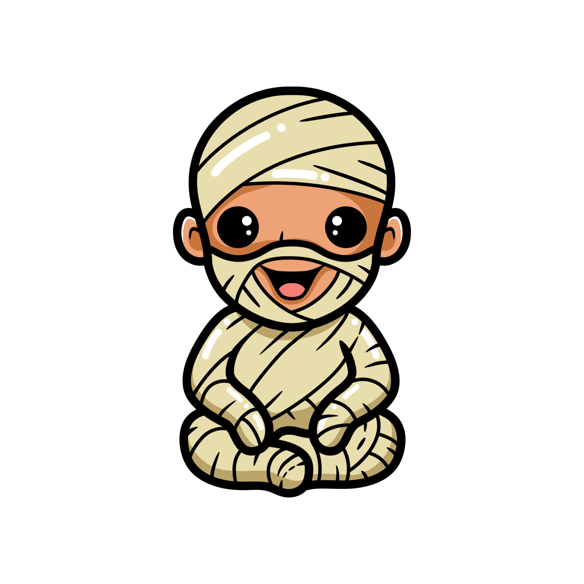 Cute little boy mummy cartoon sitting 9876944 Vector Art at Vecteezy