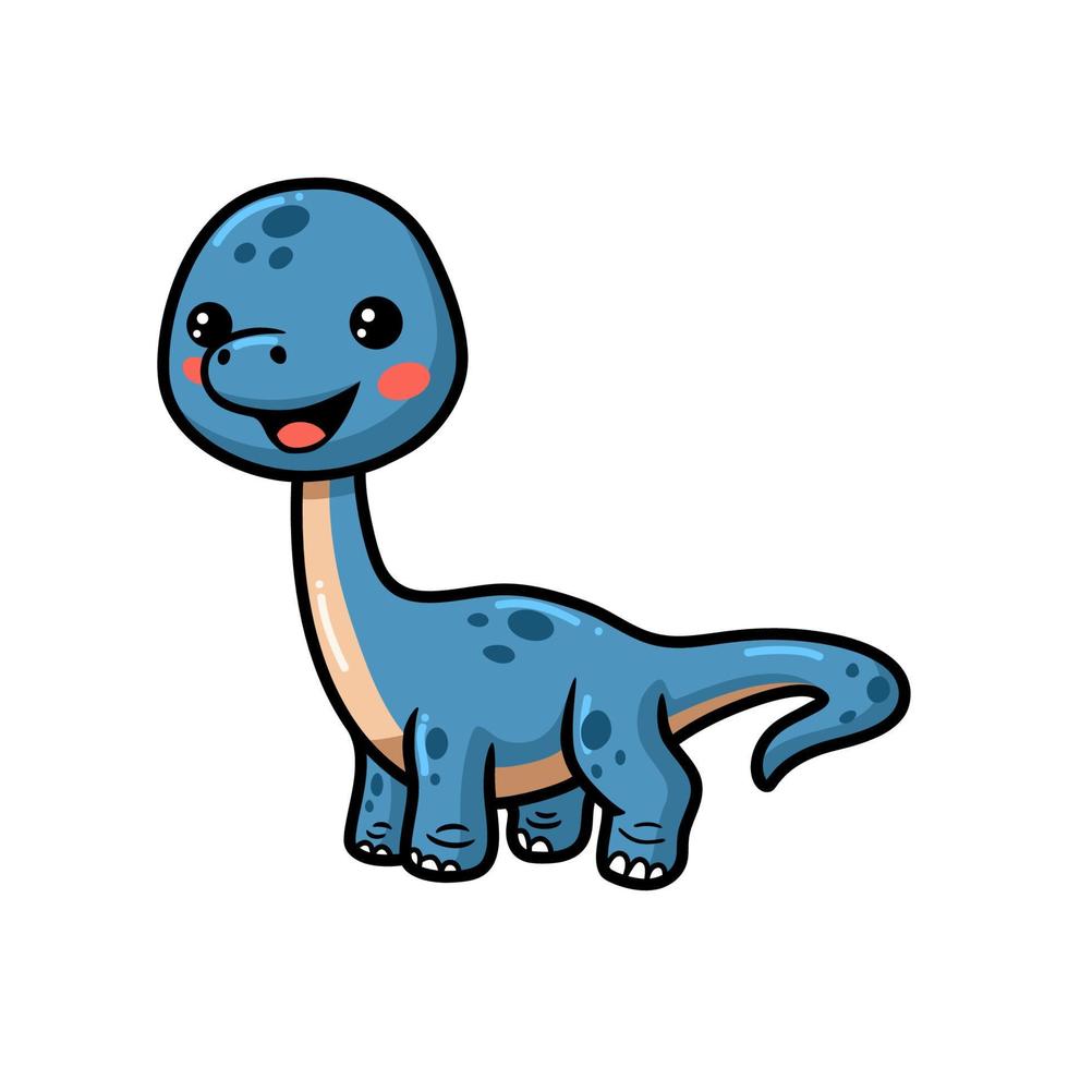 lindo pequeño dinosaurio posando de dibujos animados vector
