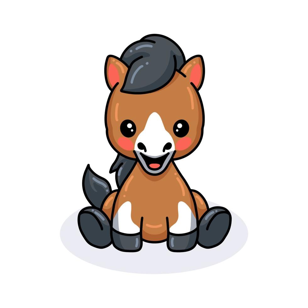 Cute baby donkey cartoon sitting vector