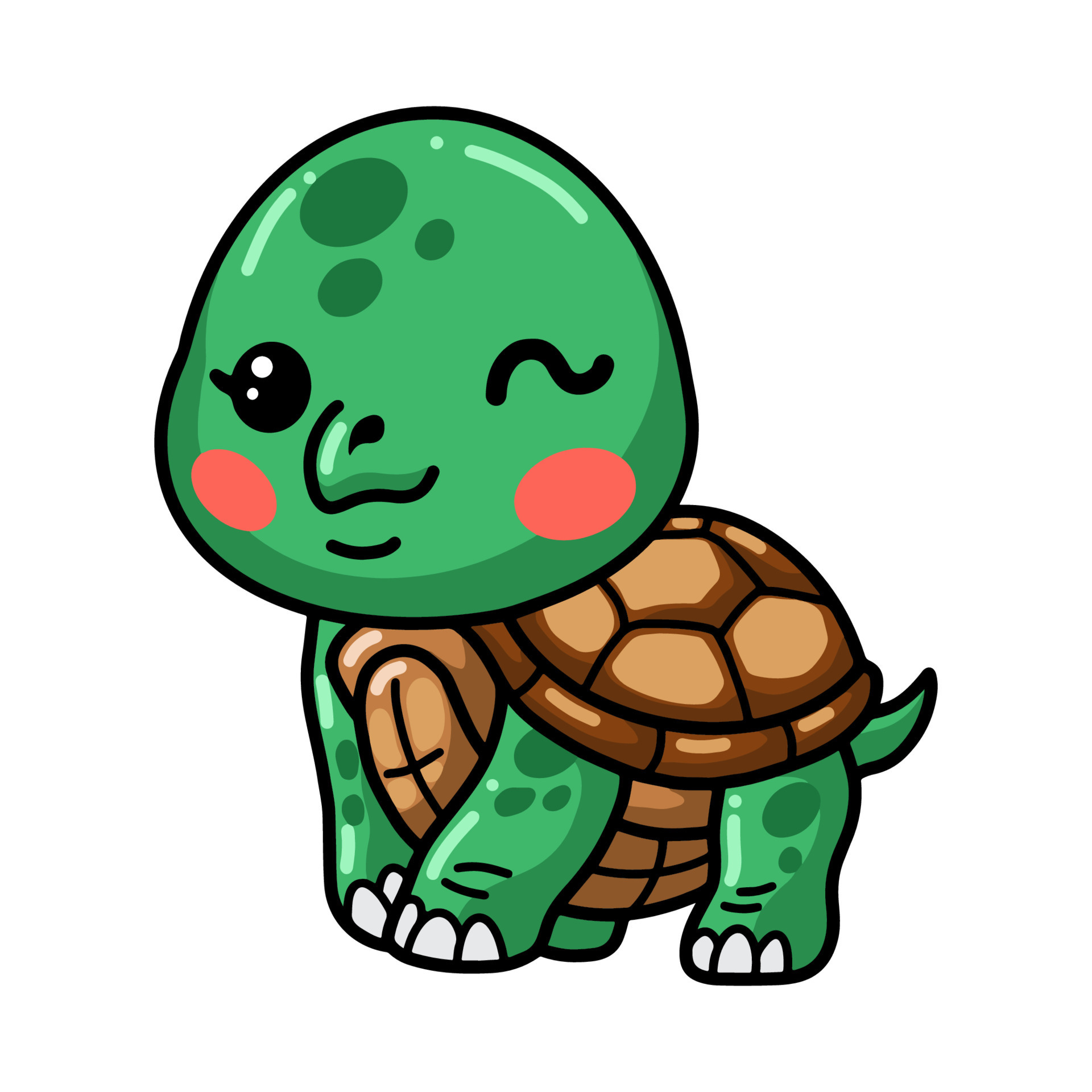 Cute baby turtle cartoon posing 9877027 Vector Art at Vecteezy