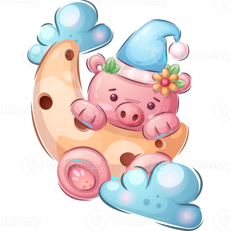 Cartoon character adorable animal, isolated element, cute hand drawn style wildlife png