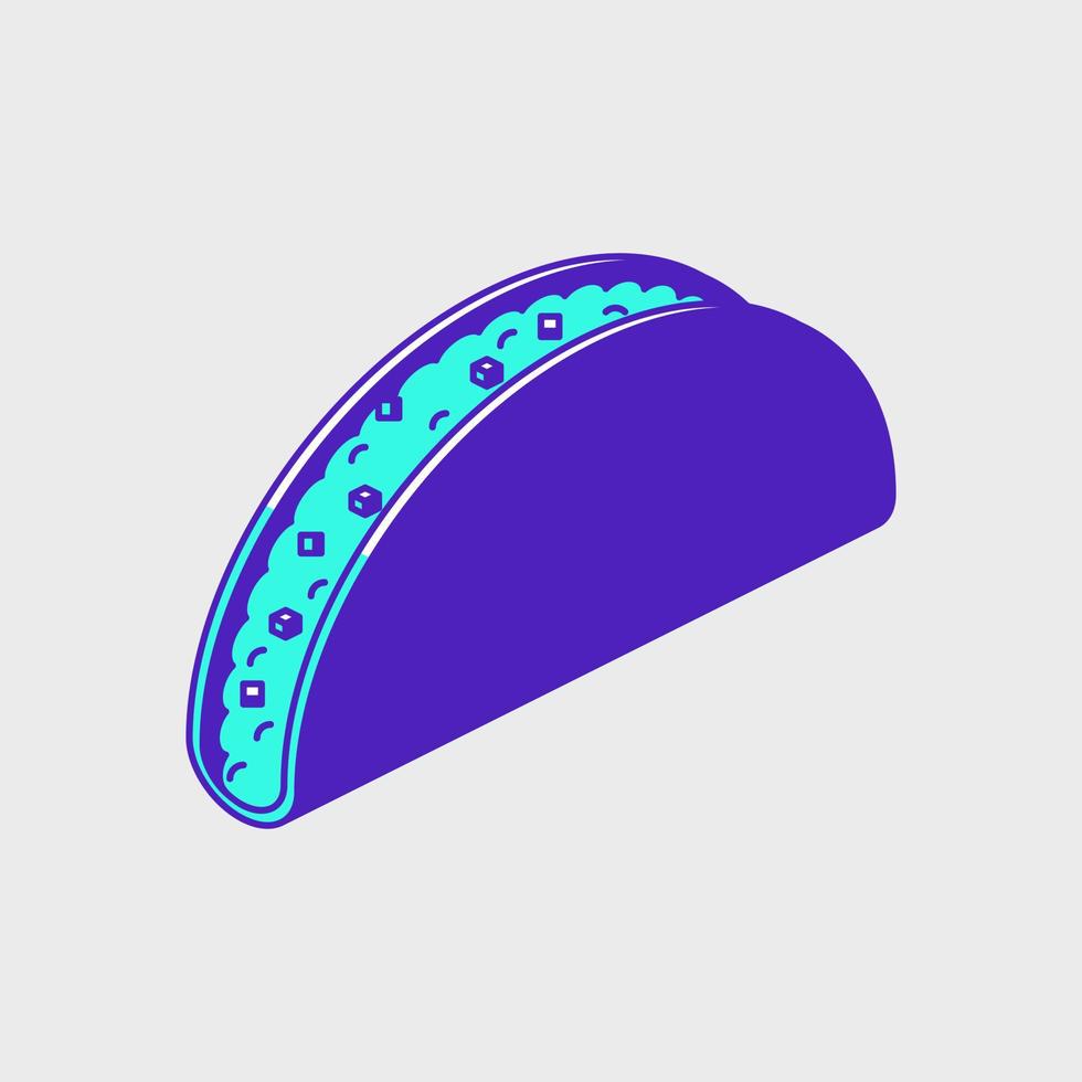 Taco isometric vector icon illustration