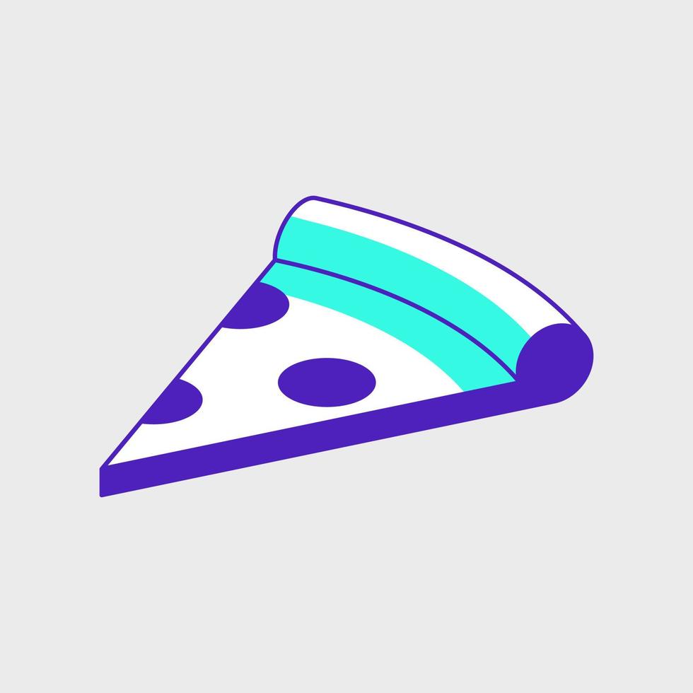 A slice of pizza isometric vector icon illustration