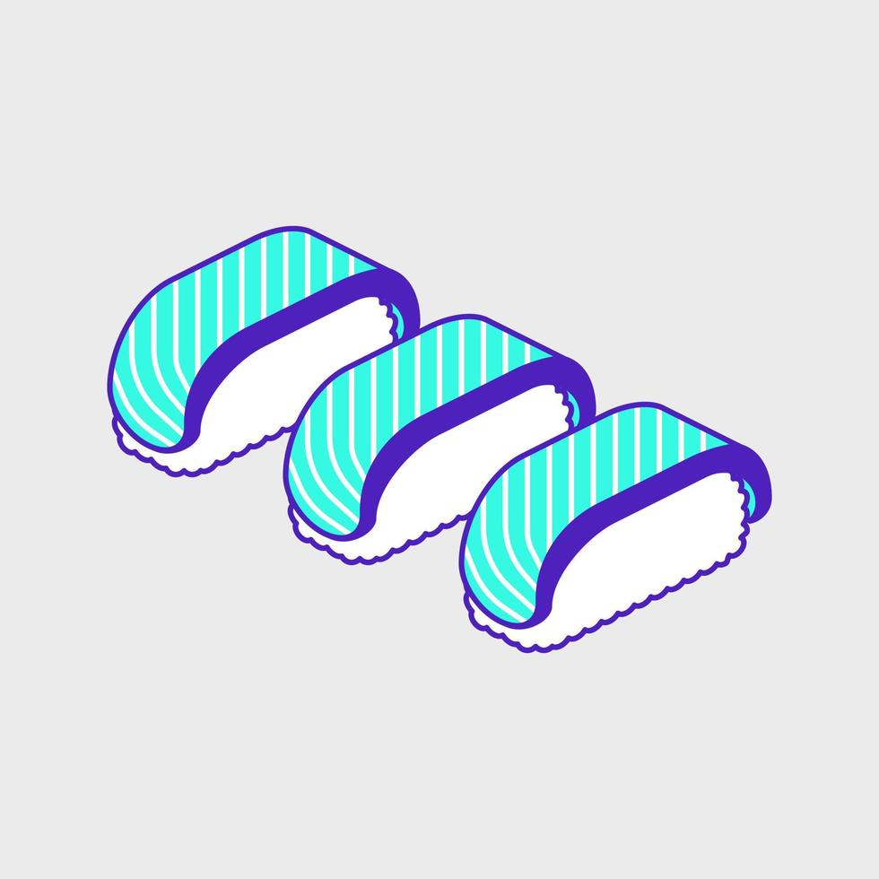 Sushi isometric vector icon illustration