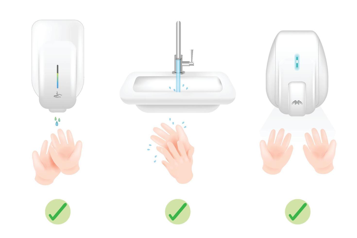 hand washing cartoon style vector illustration on white