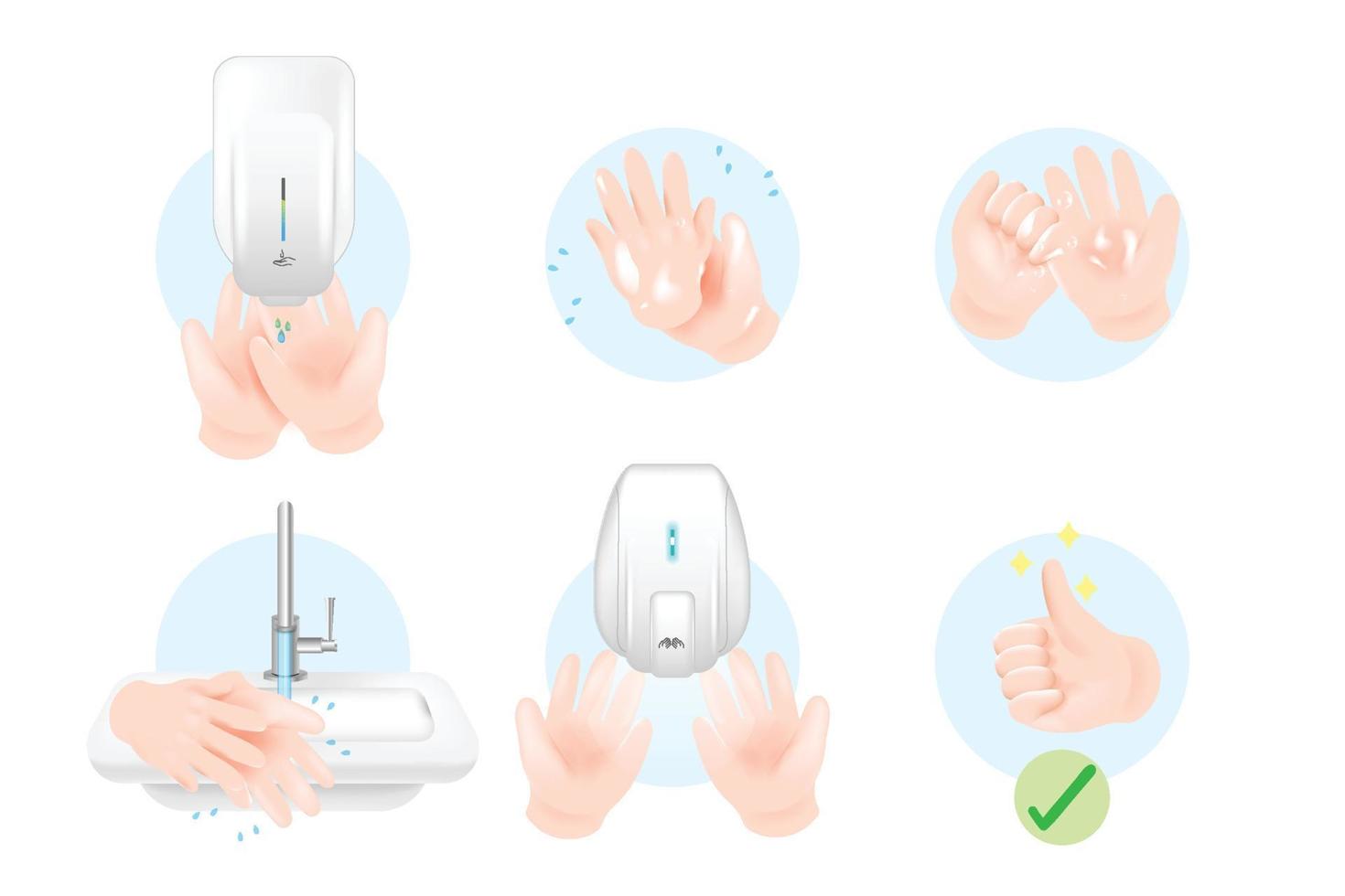 hand washing cartoon style vector illustration on white