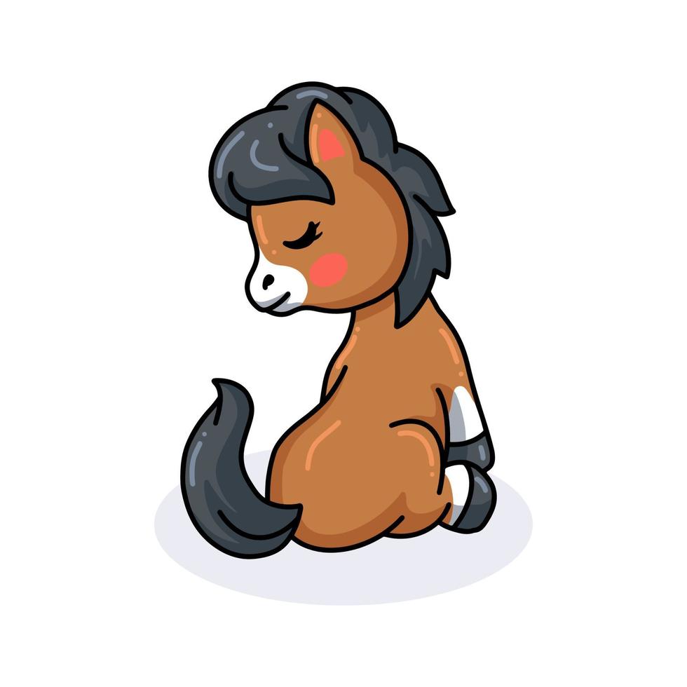 Cute baby donkey cartoon sitting vector