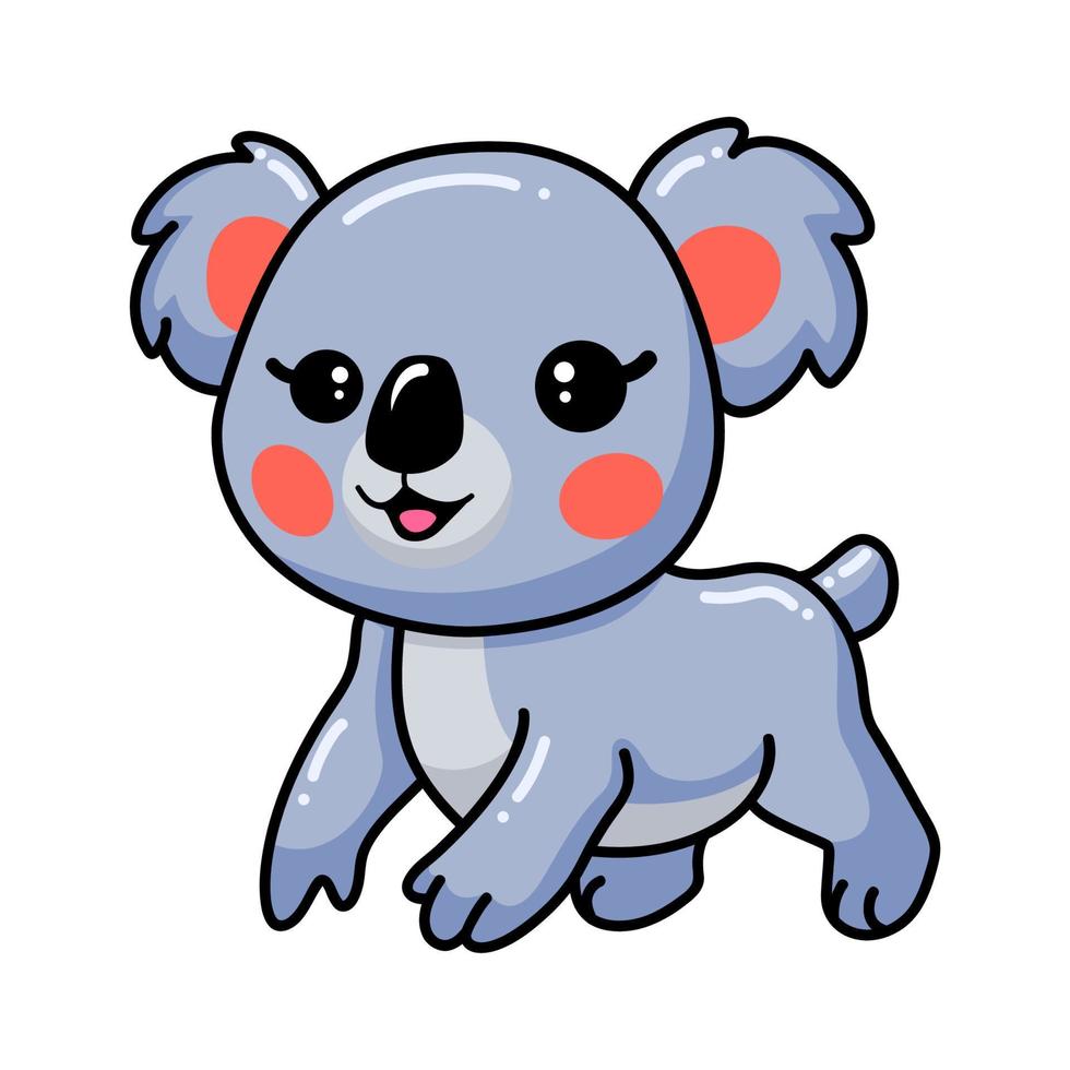 Cute baby koala cartoon posing vector