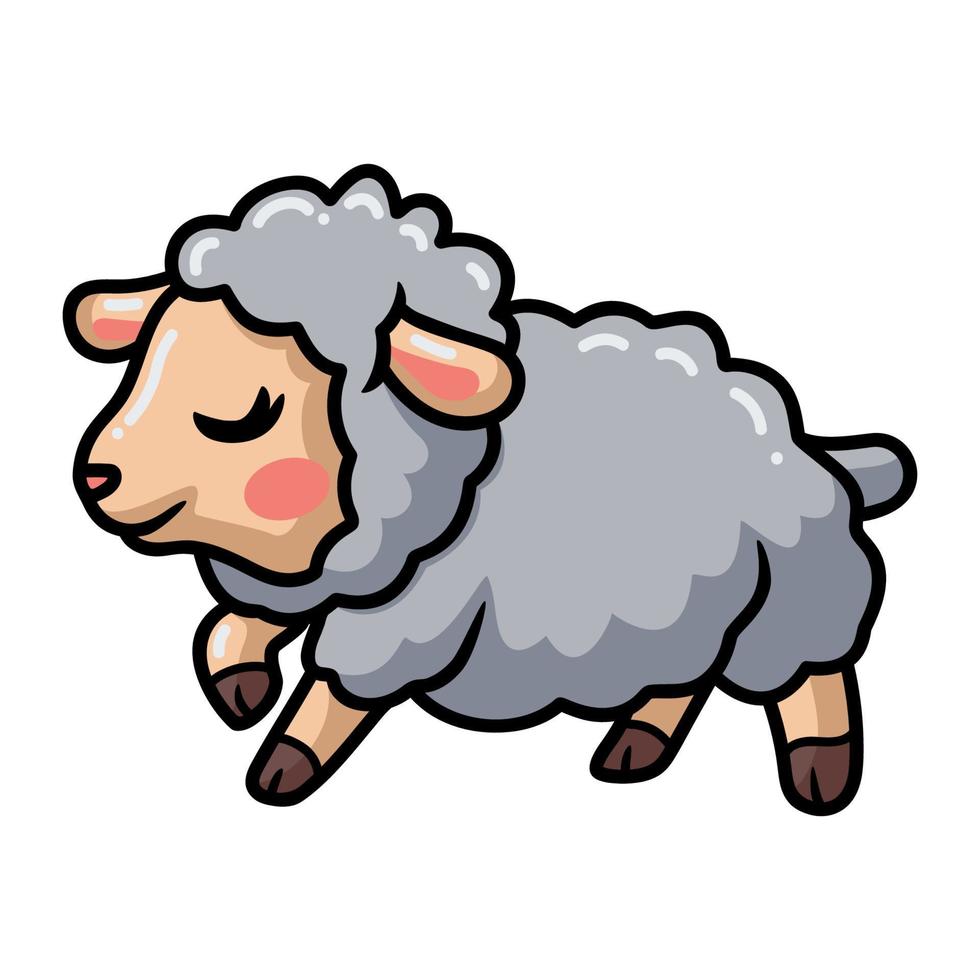 Cute happy baby sheep cartoon vector