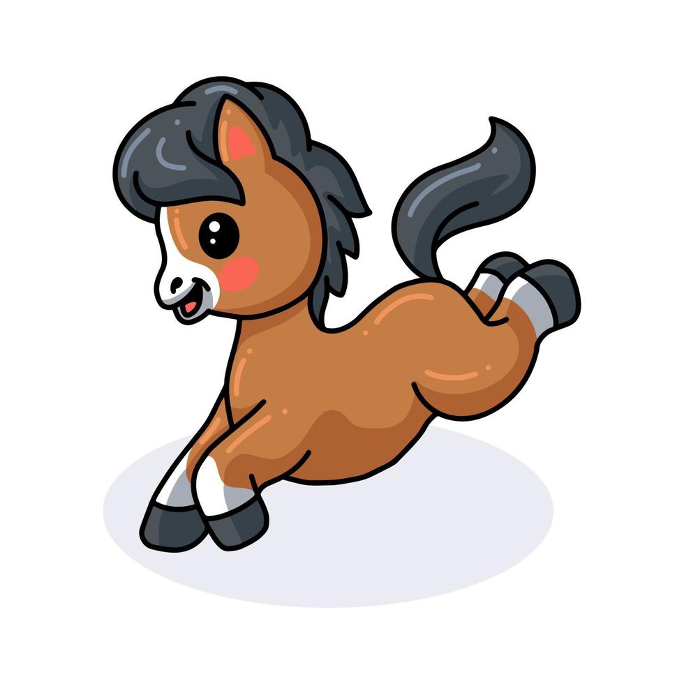 Cute baby donkey cartoon jumping vector