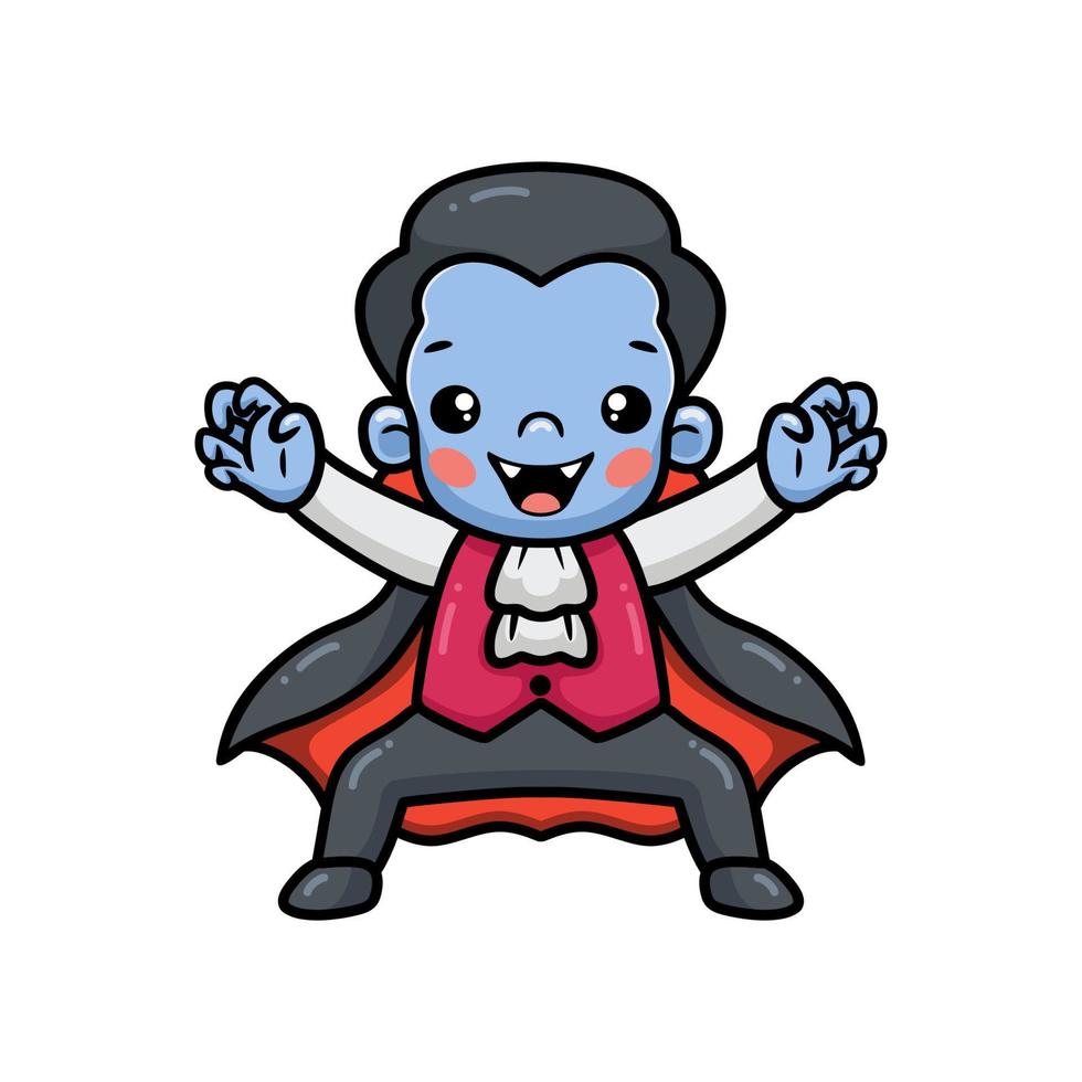 Cute little boy dracula cartoon posing vector