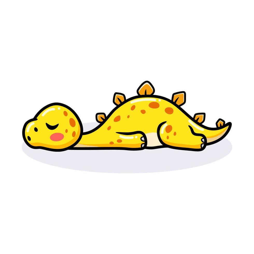 Cute little stegosaurus cartoon sleeping vector