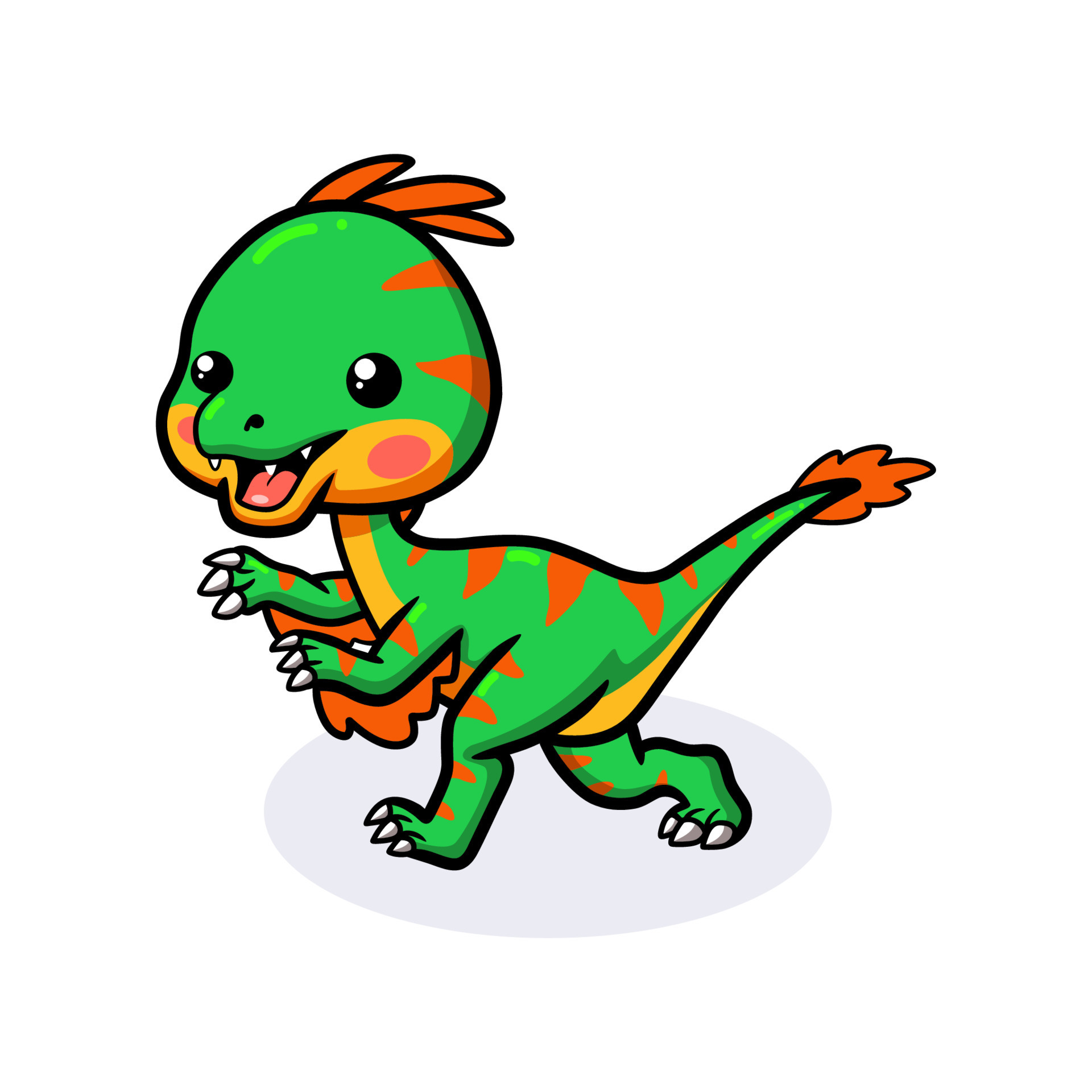 Cute little triceratops dinosaur cartoon jumping Vector Image