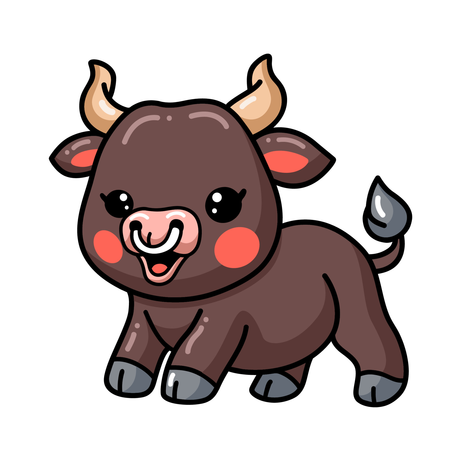Cute baby bull cartoon posing 9877483 Vector Art at Vecteezy Cute baby bull cartoon posing 9877483 Vector Art at Vecteezy