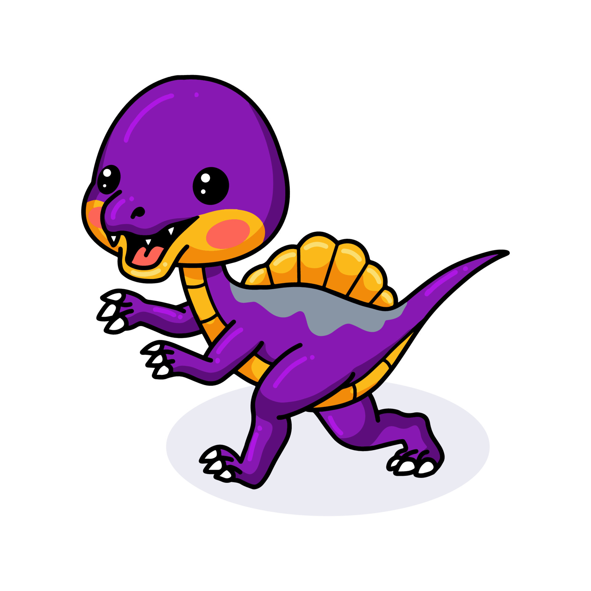 Cute little dinosaur cartoon jumping Royalty Free Vector