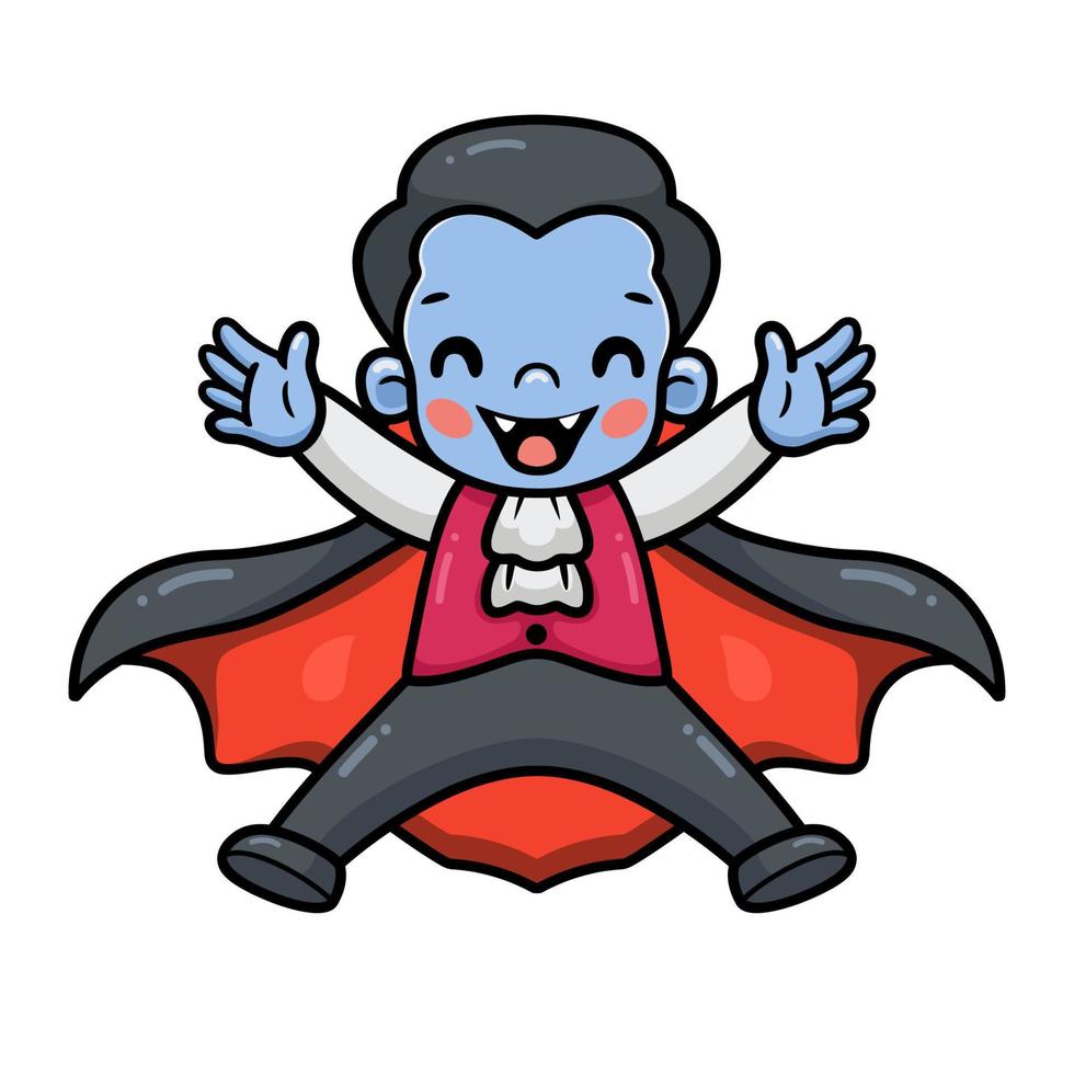 Cute little boy dracula cartoon posing vector