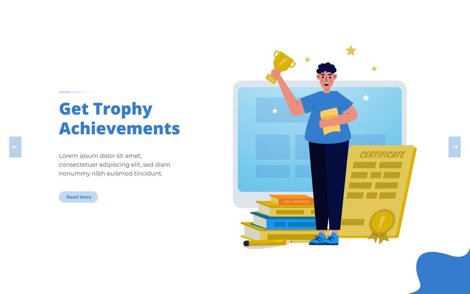 Get the trophy achievement illustration concept vector