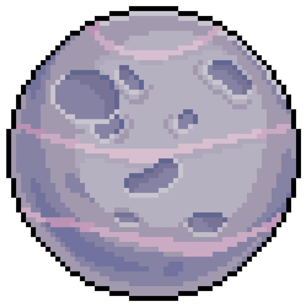 pixel art planet icono de vector de planeta exótico para juego de 8 bits sobre fondo blanco