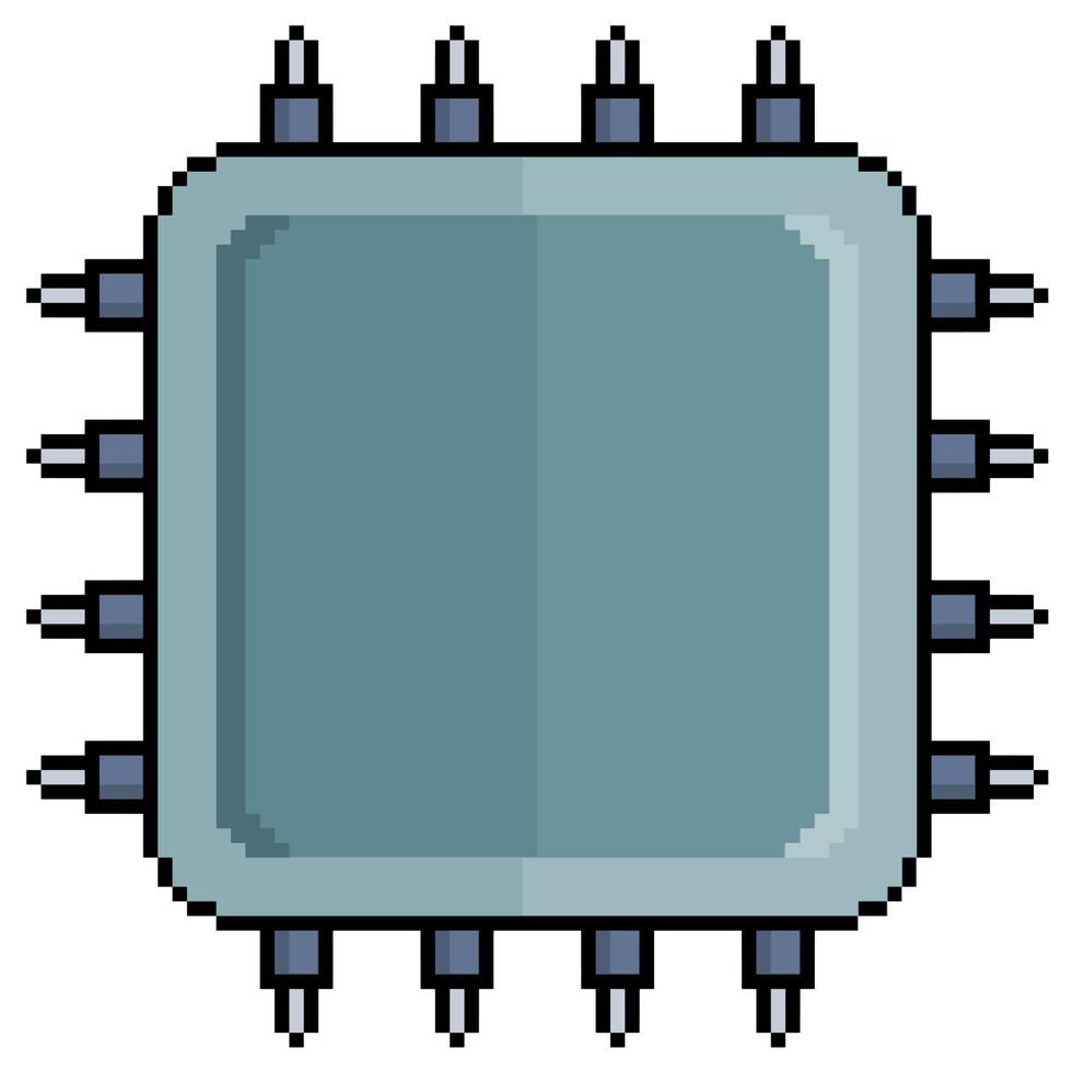 pixel art procesador cpu vector icono para juego de 8 bits sobre fondo blanco