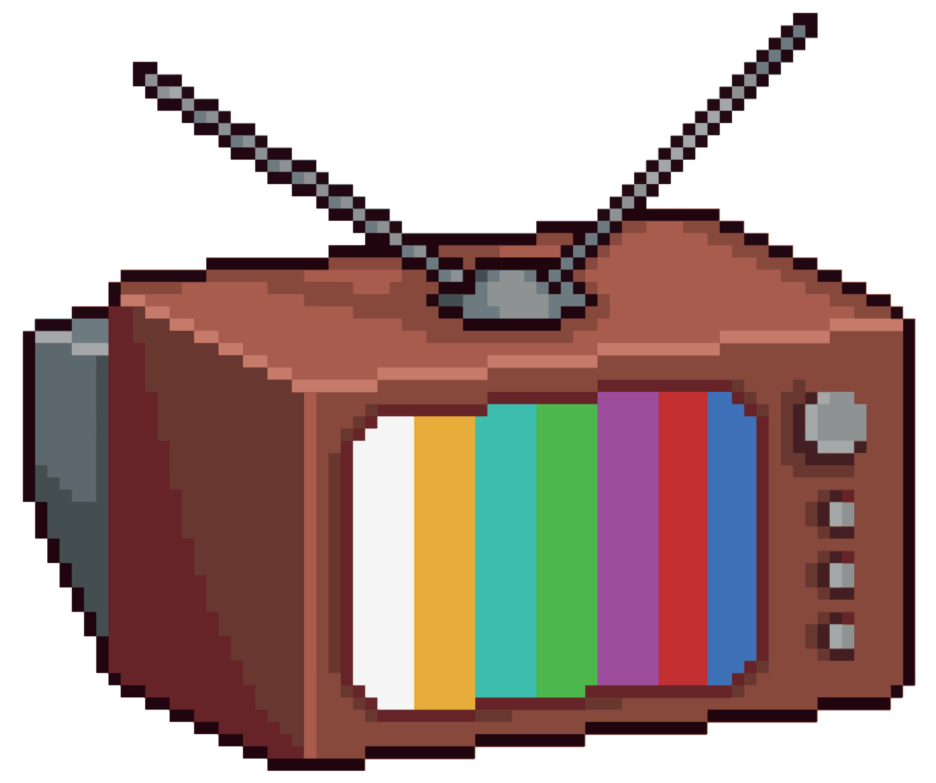 pixel art old tv retro vintage vector icono para juego de 8 bits sobre
